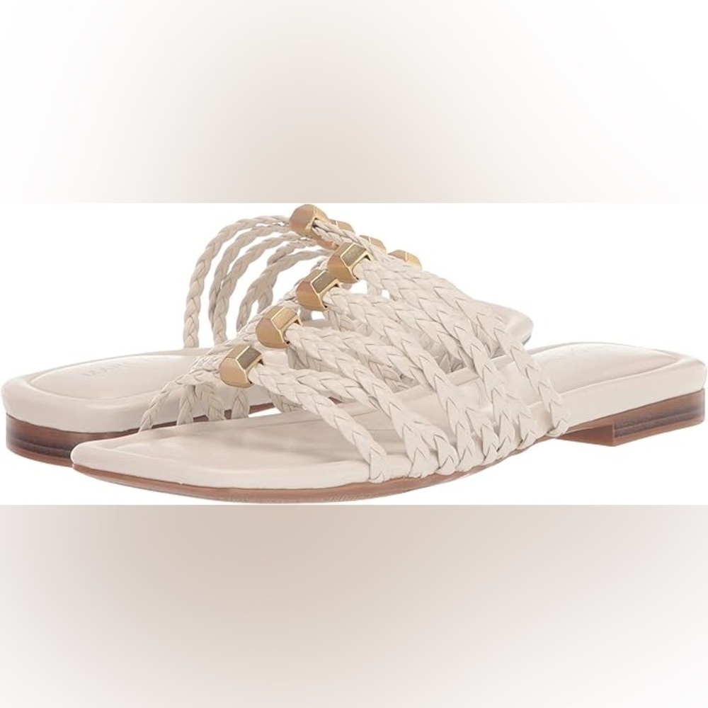 ☀️MARC FISHER White Lelina Strappy Sandals, Size 6